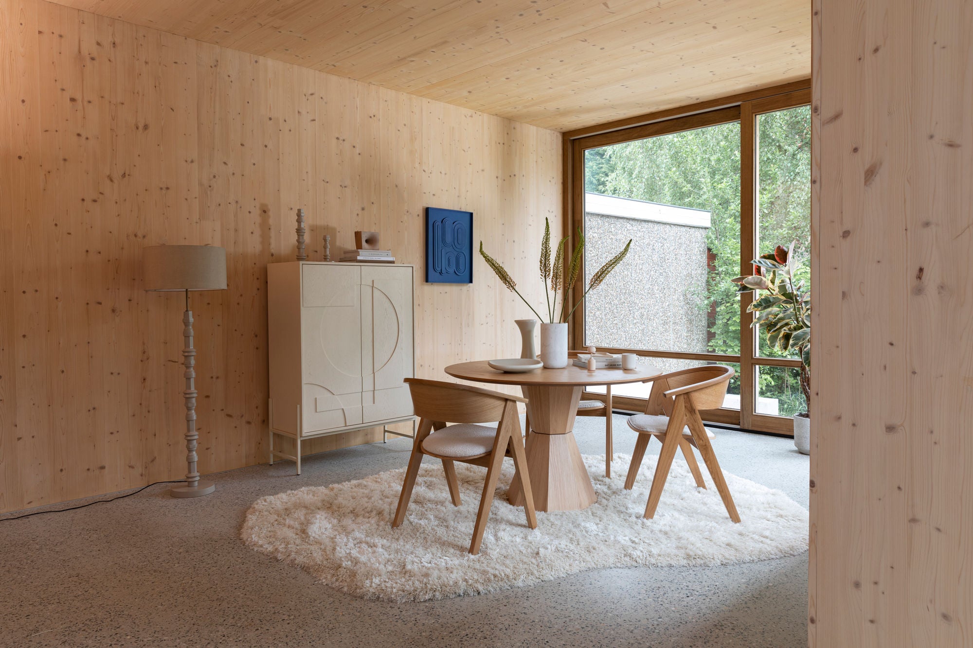 Zuiver Lotus Natural Acacia Wood Round Dining Table